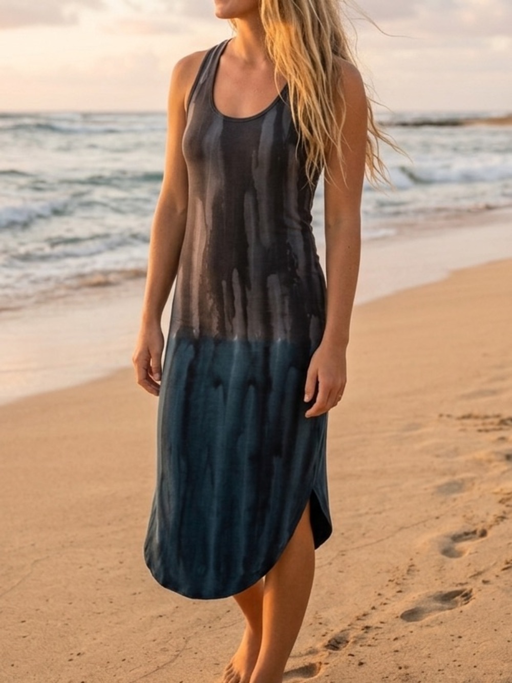 American Twist Tie Dye Midi Tank Dress